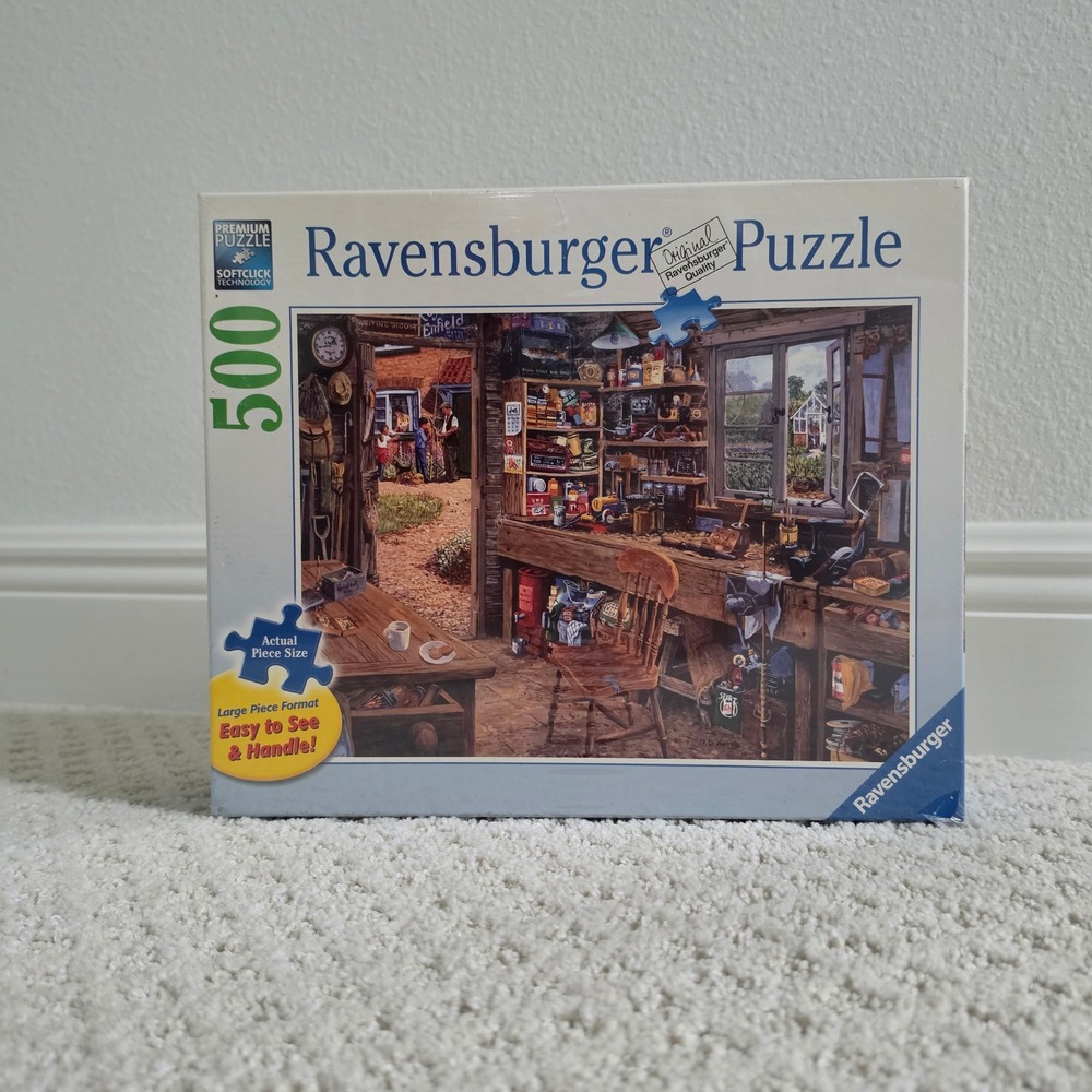 Ravensburger Dads Shed 500 Large Piece Jigsaw Puzzle 148592 Michael Herring NEW